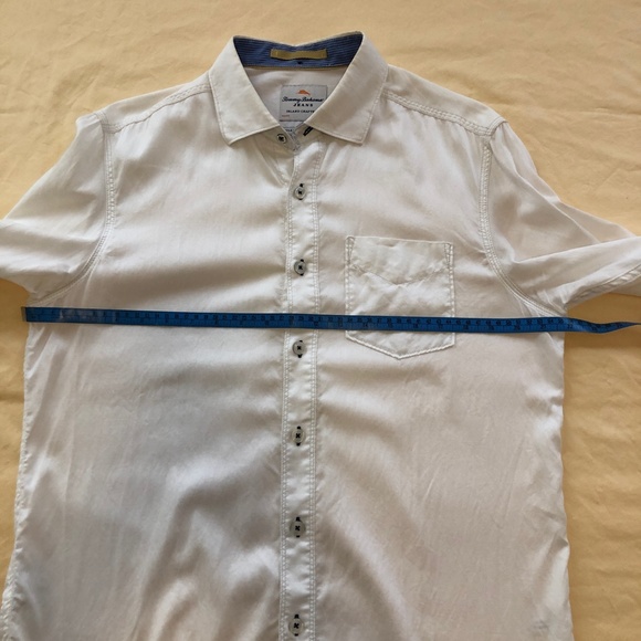Men's Tommy Bahama White Lyocell/Cotton Shirt - Picture 13 of 16
